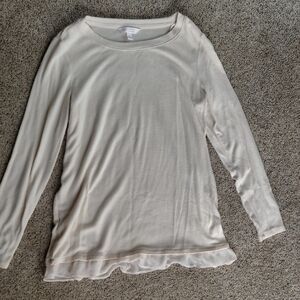 LC Lauren Conrad Soft Cream Long Sleeve Top